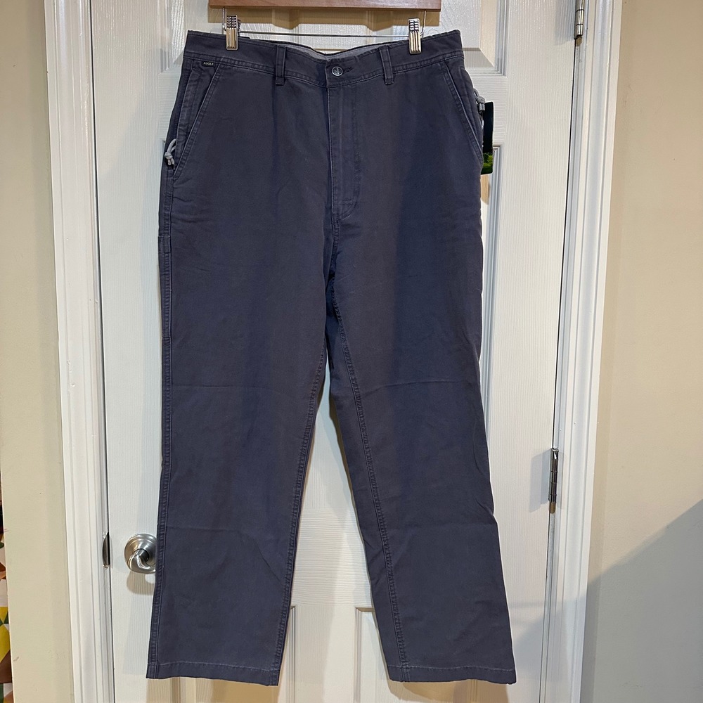 Aigle Boulder-DD Mens Pants‎ 34x30 Ebony Gray Cotton Canvas Regular Fit S75PA102